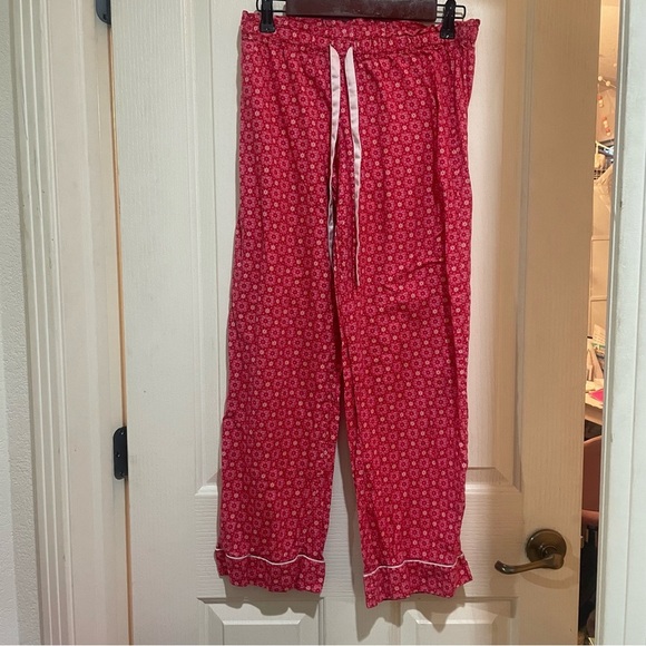 Victoria’s Secret Pajama Set Snowflake Star Pink Red Pants Top Size Small Short - Picture 9 of 11